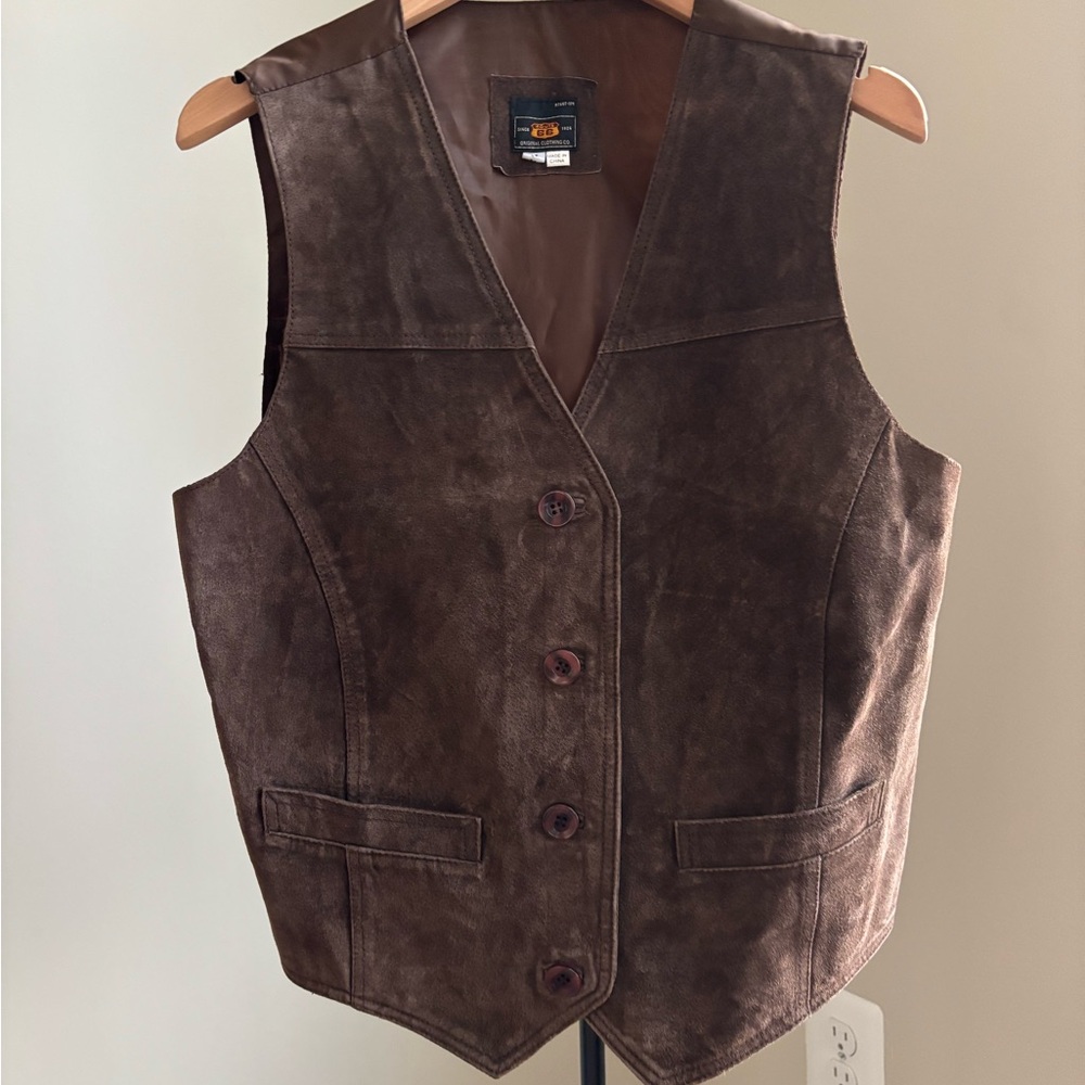 brown suede vest